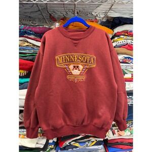 Midwest Embroidery Minnesota Golden Gophers Sweatshirt Mens Large Maroon Vintage